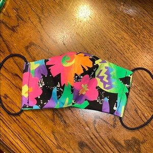 Neon flowers (80’s retro) cotton face mask